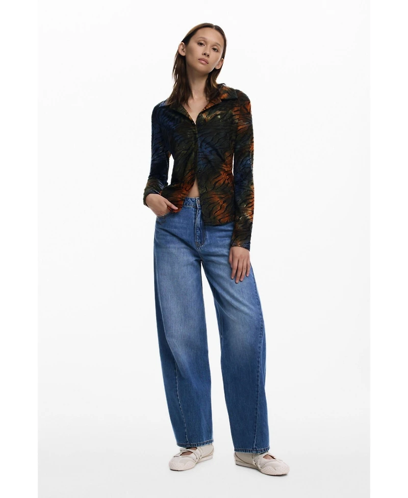 Desigual Women's Buttoned animal print T-shirt