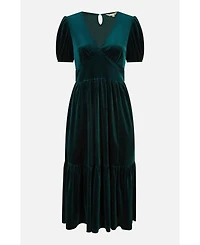 Yumi Women's Velvet Midi Dress