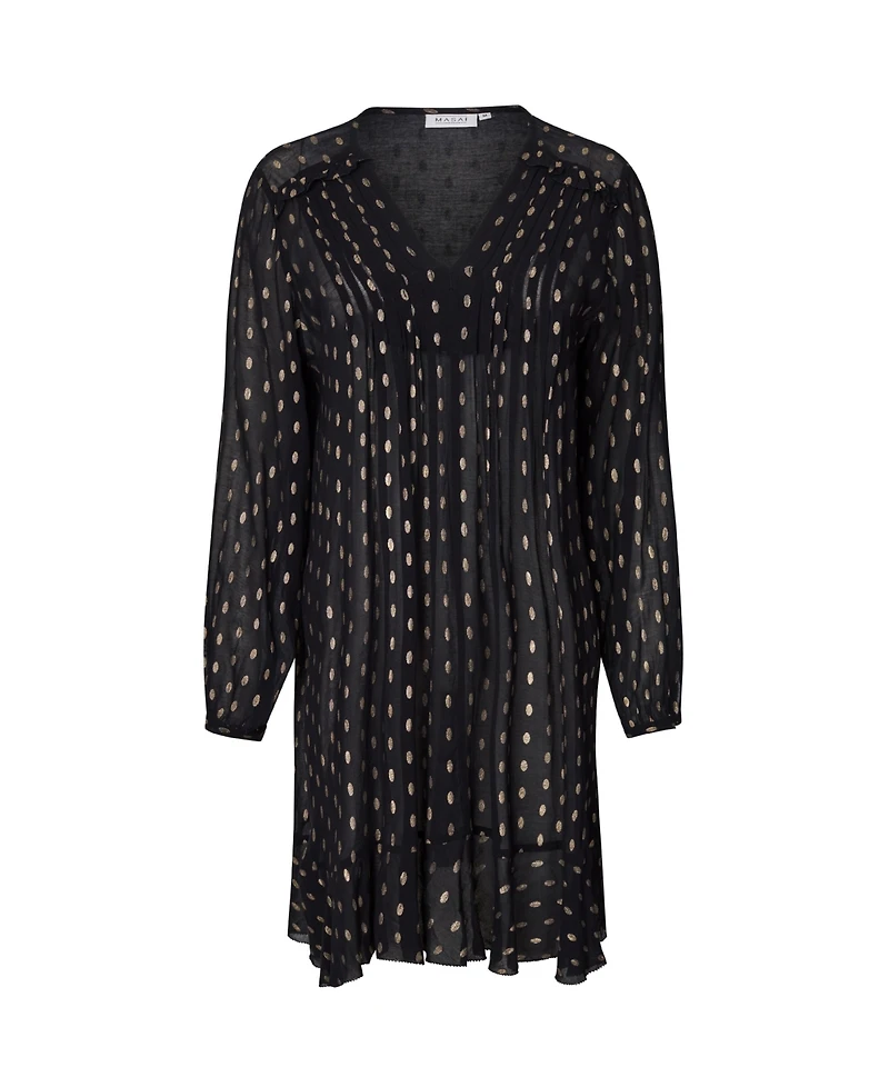 Masai Copenhagen Women's Long Sleeve V-Neck A-Line Dress
