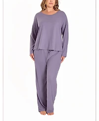 iCollection Plus Baby Waffle Stretch Knit Long-Sleeve Pajama Set
