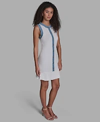 Bcbg Women's Crewneck Ruffle Hem Dress