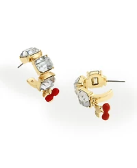 Steve Madden Faux Stone Cherry Charm Gem Hoop Earrings