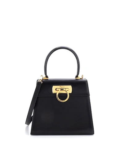 Pre-Owned Salvatore Ferragamo Mini Gancini Convertible Top Handle Bag Leather