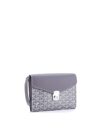 Pre-Owned Goyard Chypre Wallet on Strap Coated Canvas with Leather