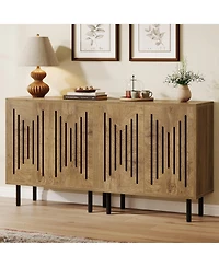 Tribesigns Kitchen Cabinet with Storage, 59" Buffet Sideboard Cabinet with Adjustable Shelves