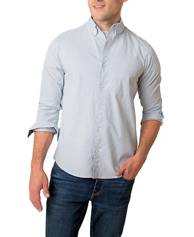 Hope & Henry Men's Organic Long Sleeve Stretch Poplin Button Down Shirt