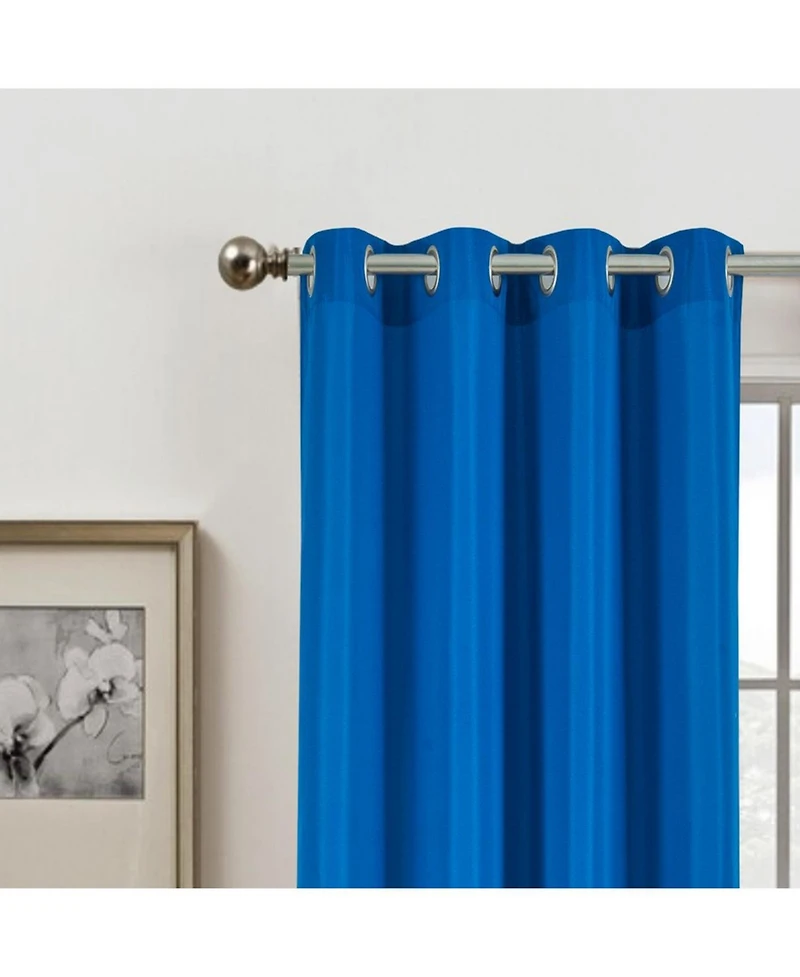 Olivia Gray Gilbert Solid Single Grommet Curtain Panel Pair - 54x63", Navy