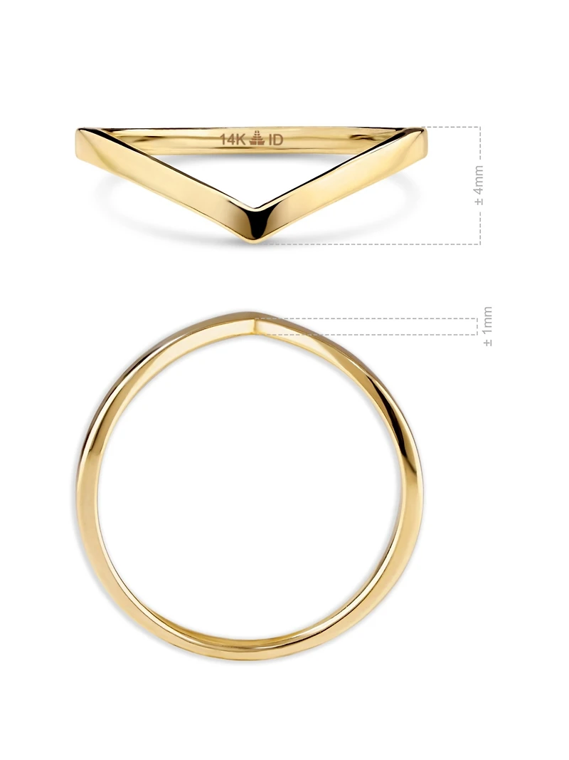 Devata Women's Wishbone Ring in 14K Gold