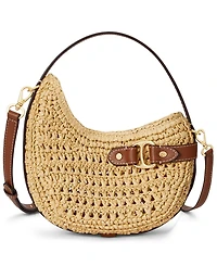 Lauren Ralph Lauren Tasha Mini Woven Straw Crossbody Bag