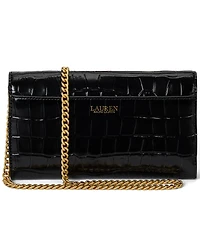 Lauren Ralph Adair Ii Medium Croc-Embossed Crossbody Wallet