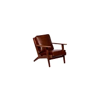 Porter Designs Single Solid Sheesham Wood Accent Chair with Brown Finish