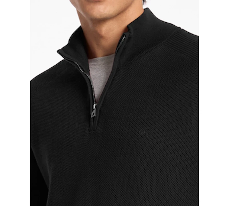 Michael Kors Men's Mouline Texture Quarter-Zip Sweater