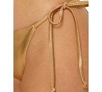 Becca Women's Liquid Metal Side-Tie Bikini Bottoms