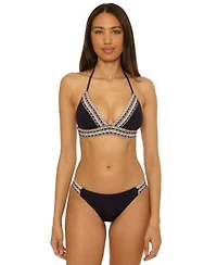 Becca Womens Fiesta Basket Weave Trim Hatler Top Bottoms