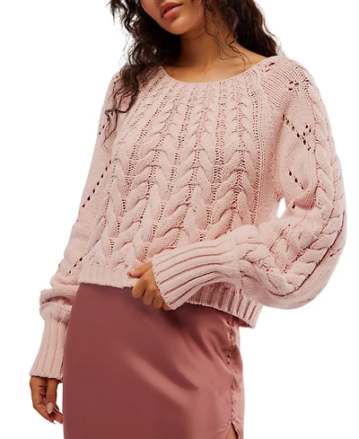 Free People Women's Sandre Cable-Knit Sweater