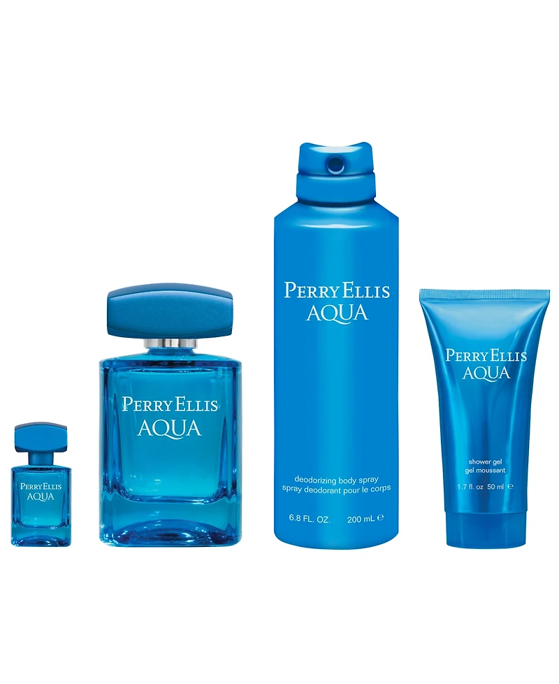 Perry Ellis Aqua 4-Pc. Eau De Toilette, Shower Gel and Body Spray Gift Set