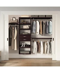 John Louis Home Solid Wood Walk-In Closet Organizer with 2 Drawers