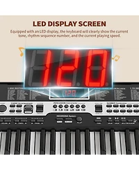 61 Key Electronic Keyboard Piano for Beginners Musical Keyboard with Piano Stand Lcd Screen and 3 Teaching Modes
