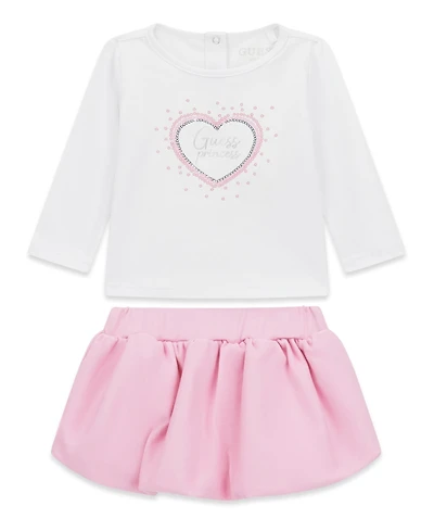 Guess Baby Girls Long-Sleeve T-Shirt and Skirt, 2-Piece Set