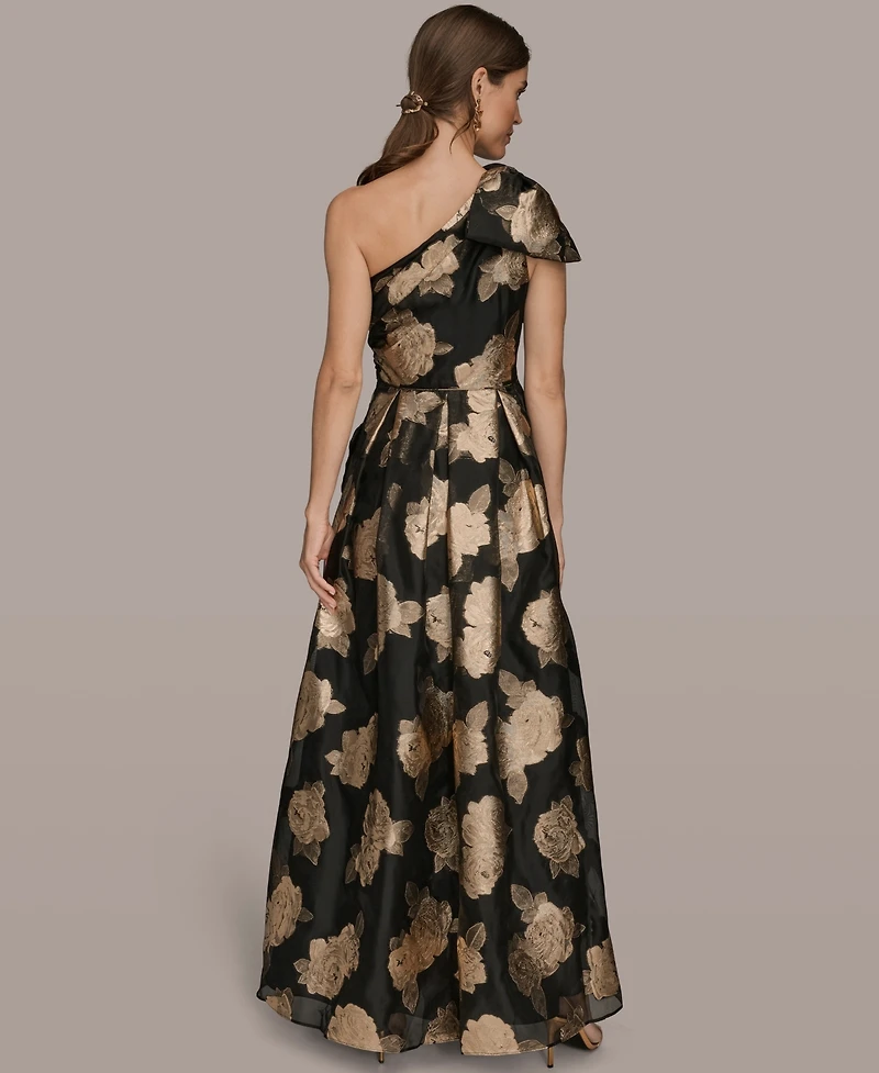 Donna Karan New York Women's One Shoulder Print Ball Gown