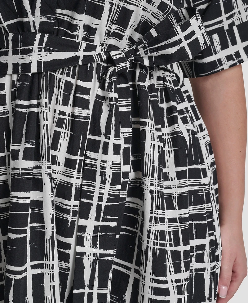 Dkny Plus Collared Button Down Dress