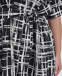 Dkny Plus Collared Button Down Dress