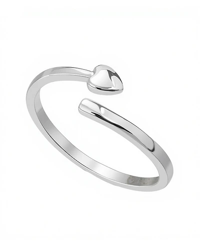 Unwritten Heart Silver Plated Bypass Ring