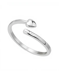 Unwritten Heart Silver Plated Bypass Ring