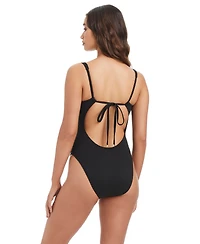 Bar Iii Women's Ring Front Over-The-Shoulder One-Piece Swimsuit, Macy's Exclusive