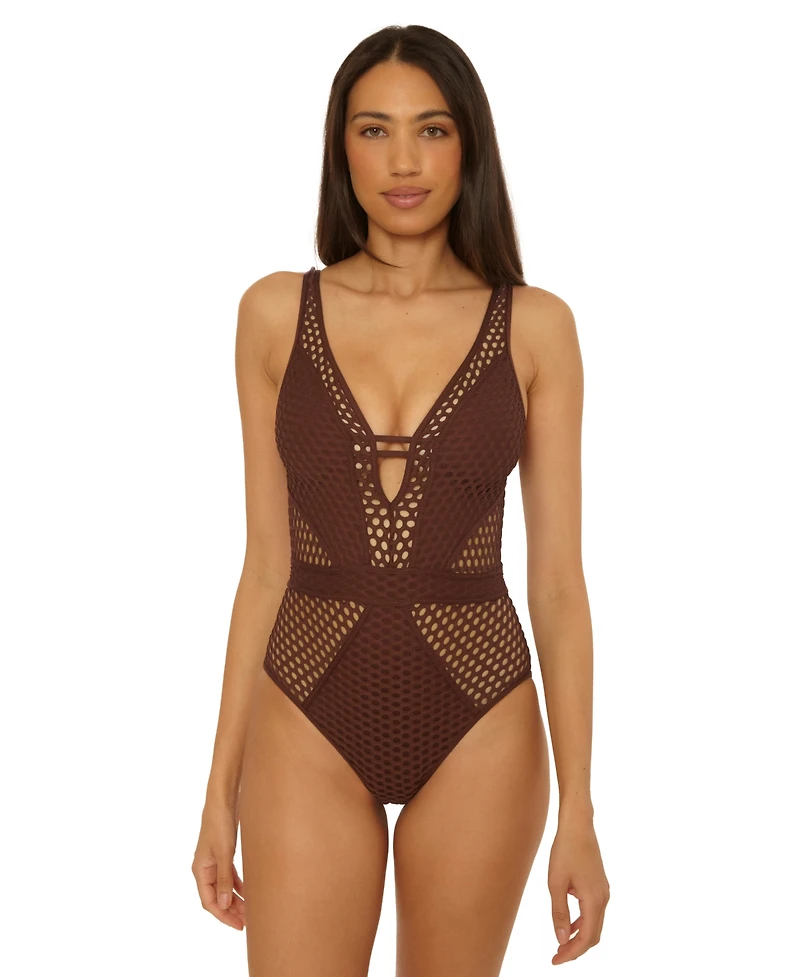 Becca Women's Castaway Fishnet One-Piece Swimsuit