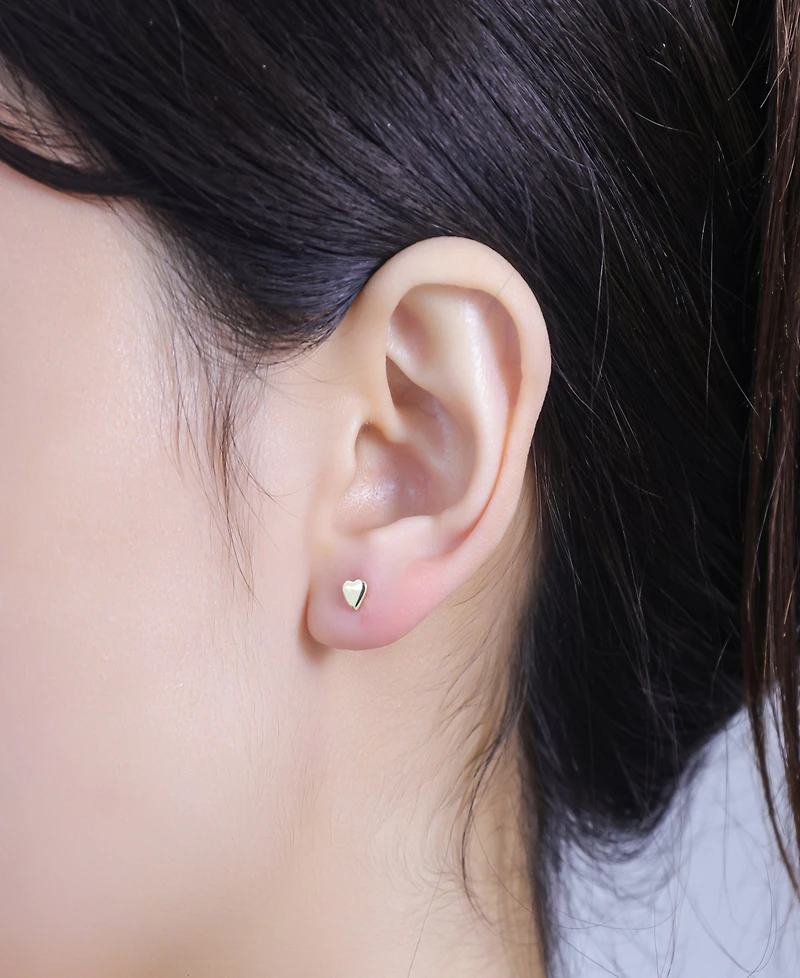 Unwritten Trio Cubic Zirconia, Mother of Pearl and Heart Flat Back Earrings Set