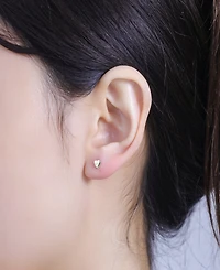 Unwritten Trio Cubic Zirconia, Mother of Pearl and Heart Flat Back Earrings Set