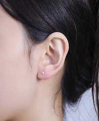 Unwritten Trio Cubic Zirconia and Mother of Pearl Flat Back Earrings Set