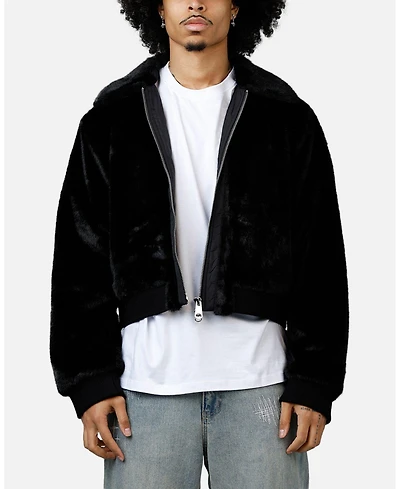 mnml Men's Night Wolf Faux Jacket