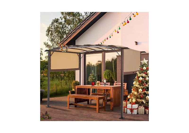Aecojoy 9'x12' Outdoor Pergola Metal Patio Gazebos