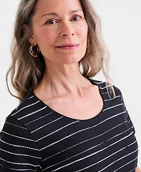 Style & Co Women's Cotton Short-Sleeve Scoop-Neck Top, Exclusively at Macy's