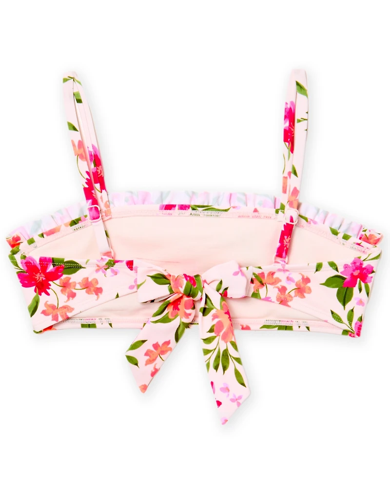 Angel Beach Girls 7-16 Floral Garden Swim Square Neck Bikini Top and Bottom, 2-Piece Set