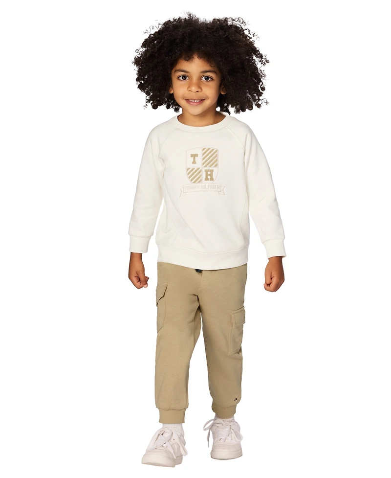 Tommy Hilfiger Toddler Boys 2-Piece Sweatshirt and Cargo Joggers Set