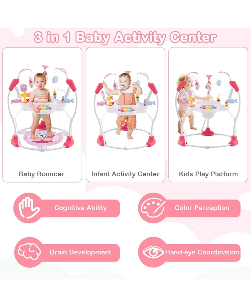 Costway Baby Stationary Activity Center Infant Jumper with Removable Foot Pad