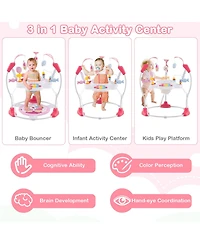 Costway Baby Stationary Activity Center Infant Jumper with Removable Foot Pad