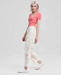 And Now This Women's Floral-Print Barrel-Leg Jeans, Macy's Exclusive