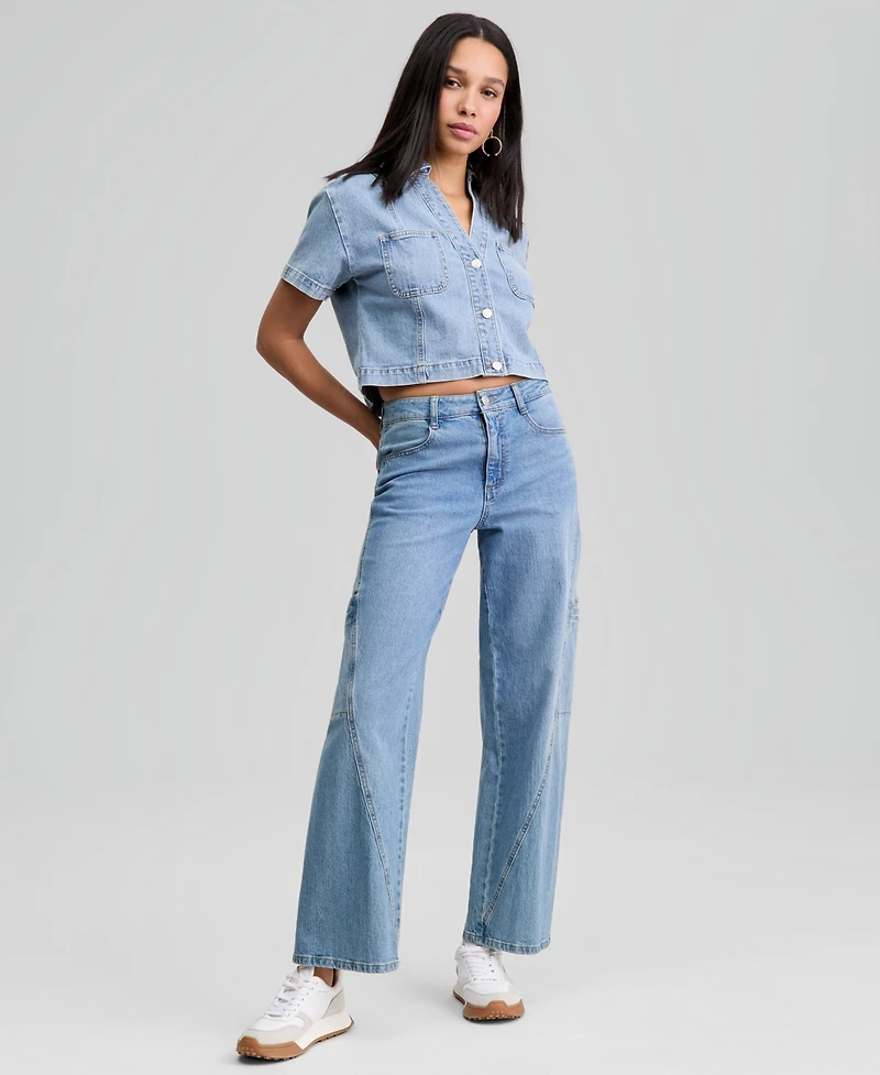 And Now This Women's Patchwork Denim Shirt, Macy's Exclusive