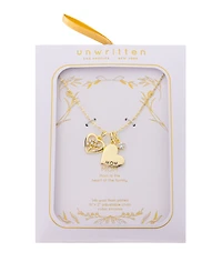 Unwritten Cubic Zirconia Tree Open Heart, "Mom" Heart Pendant Necklace