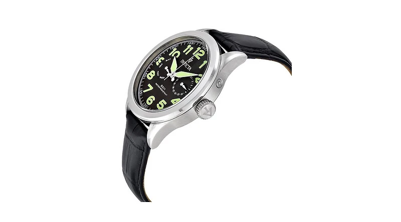 Invicta Men's Vintage Quartz 3 Hand Black Dial Watch