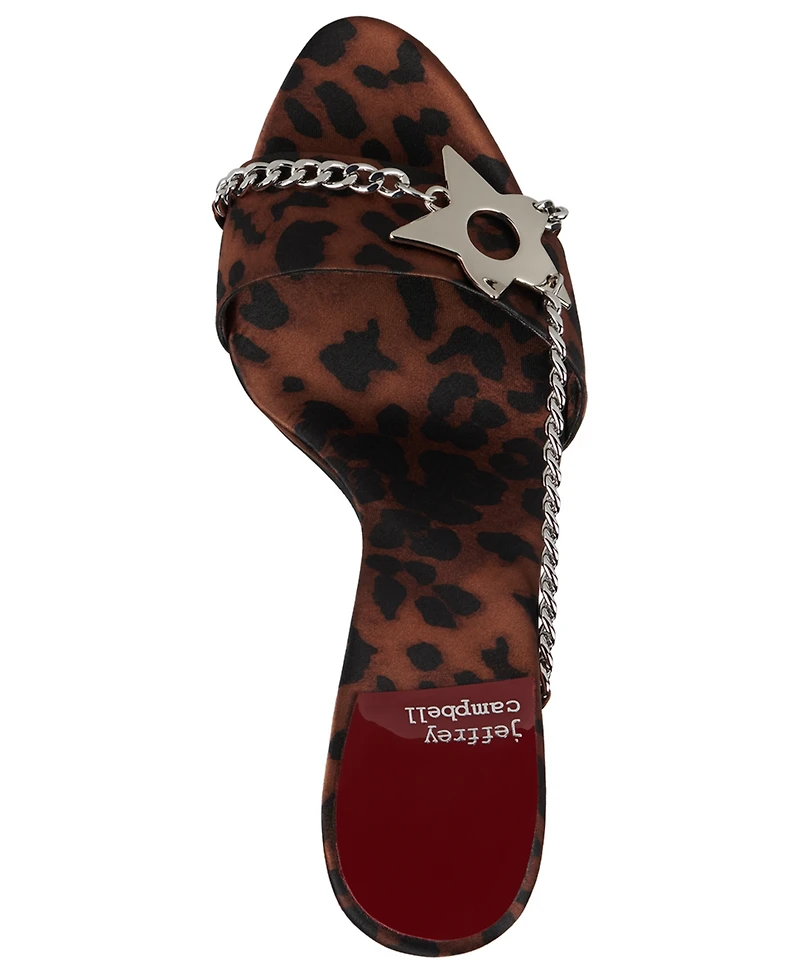 Jeffrey Campbell Women's Soire-o Chain-Embellished Mid-Heel Dress Mules