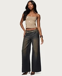 Edikted Women's Malia Flower Applique Tank Top