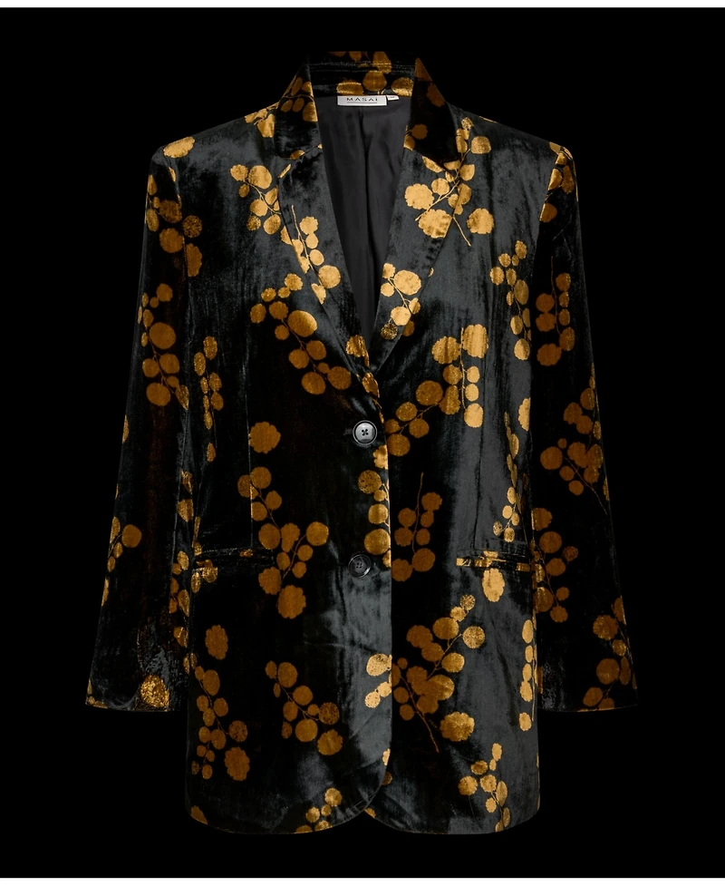 Masai Copenhagen Women's MaJaxi Velour Floral Print Blazer