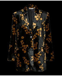 Masai Copenhagen Women's MaJaxi Velour Floral Print Blazer