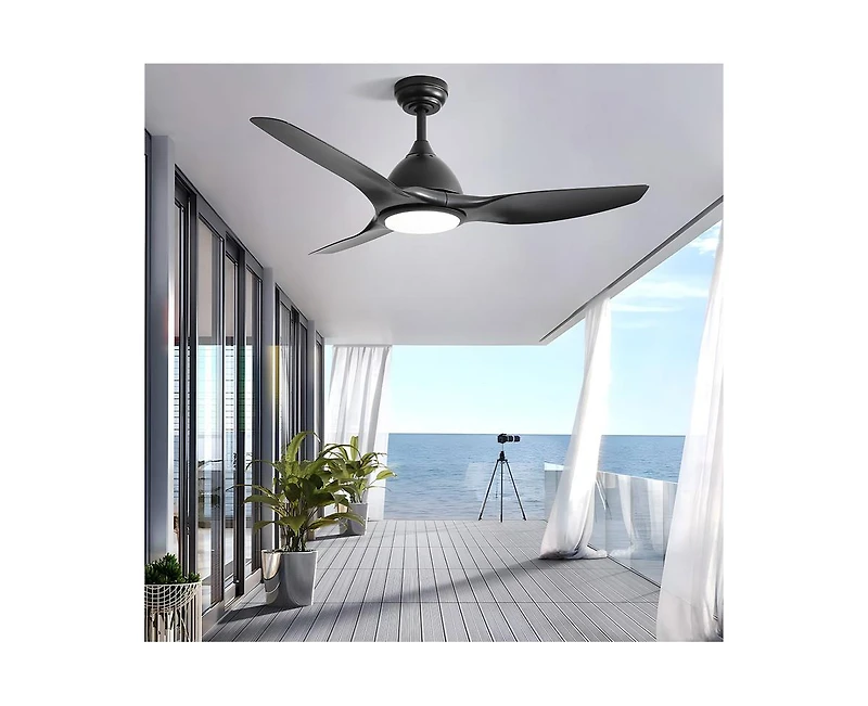 Sofucor 52-inch Modern 3-Blade Ceiling Fan with Six Speed Remote Control and Timing Function for Indoor