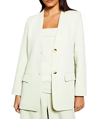 Warehouse Women's Runway Collarless Boxy Blazer